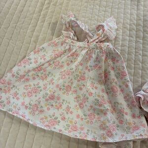 Edgehill Collection Pink Floral Baby Dress and Bloomers 18 Month